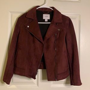 Women’s faux-suede moto blazer